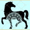 Horse mandala svg, Horse zentangle svg, Horse intricate svg, Floral Horse svg, Mandala svg