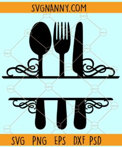 Kitchen split frame svg, Kitchen Split frame svg, split monogram svg, kitchen sign svg