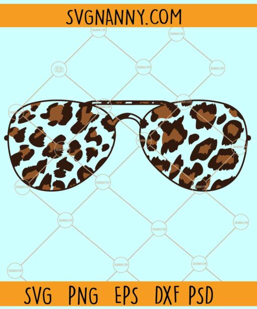 Leopard print sunglasses svg, Sunglasses Svg, Cheetah Sunglasses Svg
