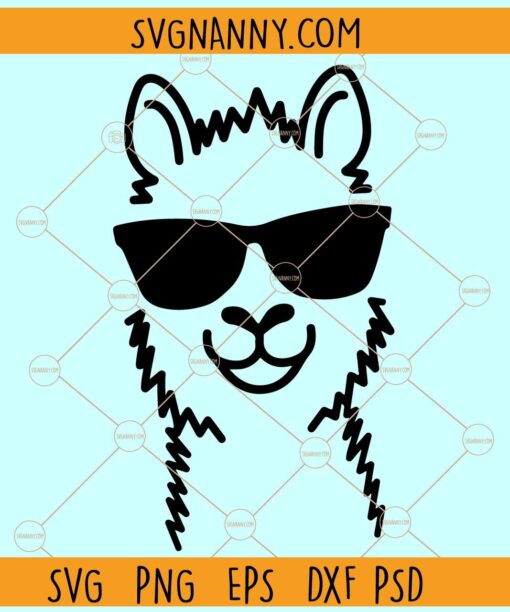 Llama with sunglasses svg, Llama Aviator Sunglasses SVG, Llama SVG, Alpaca Svg