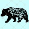 Mama bear floral svg, Mama Bear SVG, Mama Bear With Flowers Svg, Mama Bear Svg