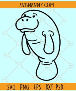 Manatee SVG file, Manatee svg, Smiling Manatee Svg, Cute Manatee Svg