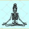 Meditation Skeleton SVG, Yoga Skeleton Svg, Hallowen Skeleton Svg, Namaste Skeleton SVG