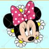 Mickey Mouse with flowers SVG, Mickey Mouse  Bouquet of Flowers Silhouette SVG, Mickey Mouse SVG