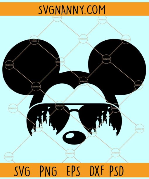 Mickey with castle sunglasses SVG, Mickey sunglasses Svg, Mickey with Aviator Svg
