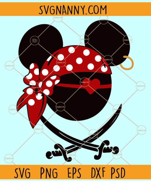 Minnie Mouse Pirates SVG, Minnie Mouse SVG, Pirate svg, pirate Minnie svg