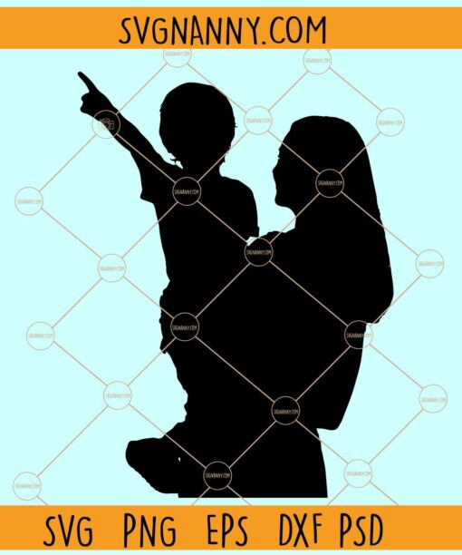 Mother and Child silhouette Svg, Mother and Child SVG, Mom svg, Child svg