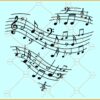 Music notes in heart shape svg, Heart Music Notes Svg, Music Note Heart Svg