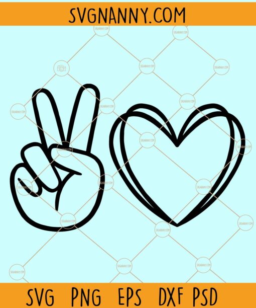 Peace love svg, Hand peace sign svg, Love heart symbol svg, Peace svg, Peace Sign svg