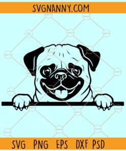 Peeking pug dog svg, Pug dog svg file, Pug Svg, Pug Clipart svg, Dog Svg