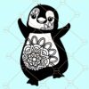 Penguin mandala svg file, Penguin clipart svg, Penguin svg, Penguin Zentangle svg