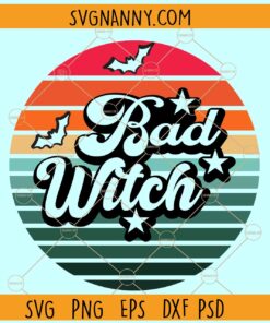 Retro bad witch svg, Witch svg, Witchy Vibes SVG, Halloween SVG, Halloween Witch Svg