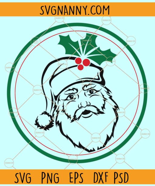 Santa Claus Christmas Design Svg, Christmas SVG, Mistletoe svg, Holy Berry svg