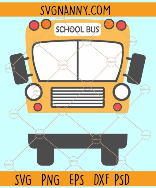 School bus name frame split monogram svg, school bus svg, school svg, back to school svg