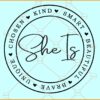 She is brave svg, Boss Babe svg, Girl Boss svg, Girl Leader svg, Strong Woman svg