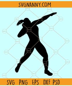 Shot Put woman silhouette SVG, Sports Clipart svg, Black Silhouette Female svg