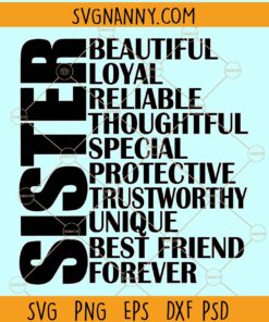 Sister adjective svg, Sister svg, Funny Sister SVG, Gift For Sister svg, Best sister svg