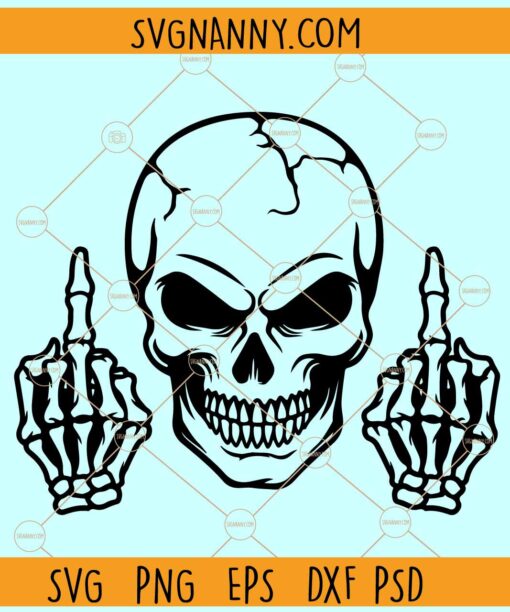 Skull Middle finger SVG, Skeleton Middle Finger svg, Middle Finger Skeleton SVG, Skull Skeleton Hand svg