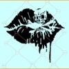 Skull on lips SVG, Lips Skull and Crossbones SVG, Deadly Kiss SVG, Kiss of Death SVG