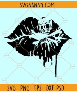 Skull on lips SVG, Lips Skull and Crossbones SVG, Deadly Kiss SVG, Kiss of Death SVG