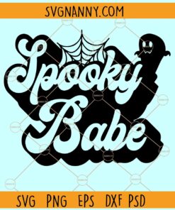 Spooky babe SVG, Retro Halloween svg, Halloween Quote Svg, Halloween SVG, Spooky Season SVG