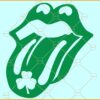St Patricks Day lips SVG, Shamrock tongue svg, Irish tongue svg, Lips kiss svg