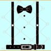 Suspenders with tie svg, Suspenders and Bow Tie SVG, Groomsman SVG Files
