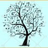 Tree with Music notes SVG, Music Tree SVG, Tree clipart svg, Music Tree vector svg