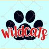 Wildcats SVG, Wildcats Football clipart SVG, Wildcats Pawprint SVG, Wildcats paw print SVG