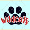 Wildcats SVG, Wildcats Football clipart SVG, Wildcats Pawprint SVG, Wildcats paw print SVG