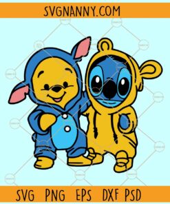 Winnie the Pooh and Stitch SVG, Winnie the Pooh Svg, Stitch Svg , Cute Svg, Cartoon Svg