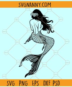 oman mermaid SVG, Female Mermaid Silhouette svg, Mermaid birthday SVG