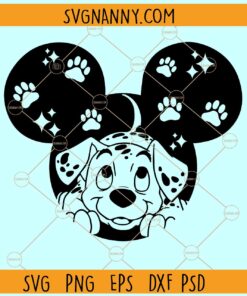 101 Dalmatians Mickey head SVG, Dalmatian Puppy Mickey SVG, Dalmatian svg