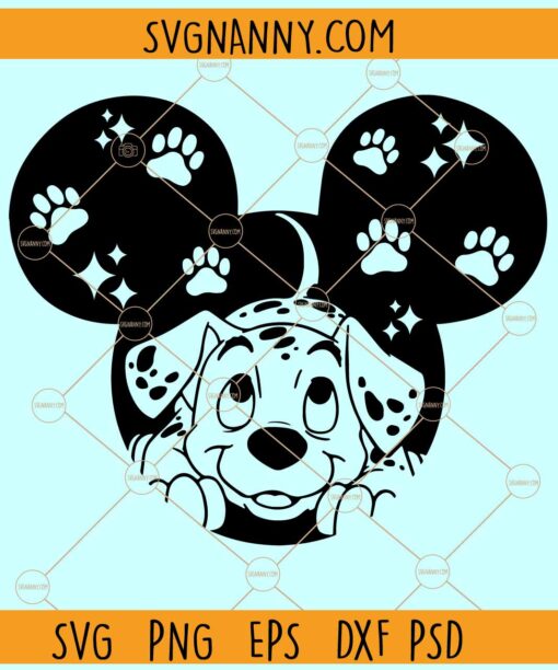 101 Dalmatians Mickey head SVG, Dalmatian Puppy Mickey SVG, Dalmatian svg