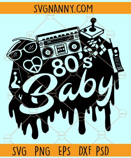 80's Baby Cassette Svg, Dripping 80's Baby Cassette Svg, 80s baby svg