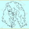 Afro woman line art SVG, African Afro Woman Line art Svg, African Beauty Woman svg