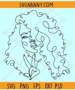 Afro woman line art SVG, African Afro Woman Line art Svg, African Beauty Woman svg