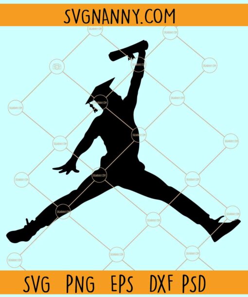 Air Jordan graduation SVG, Senior Graduation SVG, Jumping Graduate svg