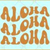 Aloha wavy letters svg, Retro Aloha svg, Summer Svg, Hawaiian Svg, Beach Vibes Svg