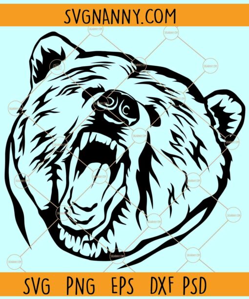 Angry bear clipart svg, Angry bear svg, Bear head svg, Bear svg, Bear png