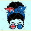 Australian messy bun svg, Messy Bun Hairstyle With Australian Flag SVG