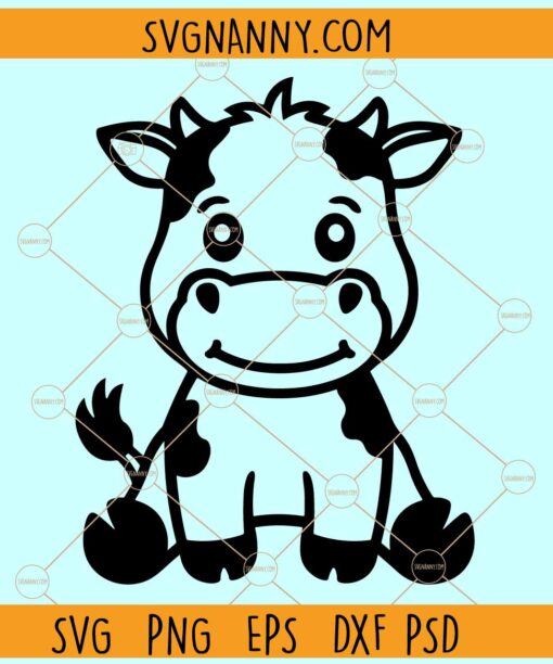 Baby Cow SVG, Cute Baby Cow SVG, Cute cow svg, Farm Animal Clipart svg