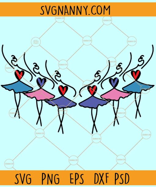 Ballerinas set svg, Ballerina dancers svg, Ballerina svg, Ballet dancers svg