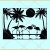 Beach Palm Trees Flamingoes svg, Summer clipart svg, Summer shirt svg, Summer vibes svg