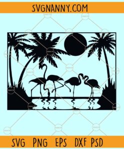 Beach Palm Trees Flamingoes svg, Summer clipart svg, Summer shirt svg, Summer vibes svg