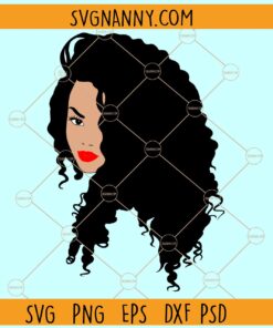 Black woman Afro hair with red lipstick svg, Afro Woman svg, Black Woman svg