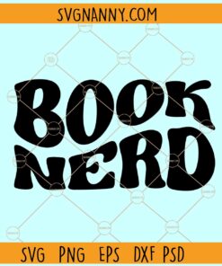 Book nerd wavy letters svg, Book Nerd svg, Book Lover svg, BookWorm SVG