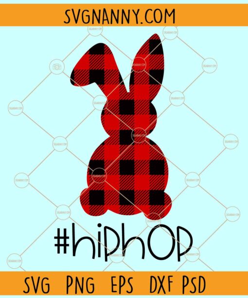 Buffalo plaid hiphop Easter bunny svg, Easter bunny clipart svg, Buffalo plaid Easter bunny svg