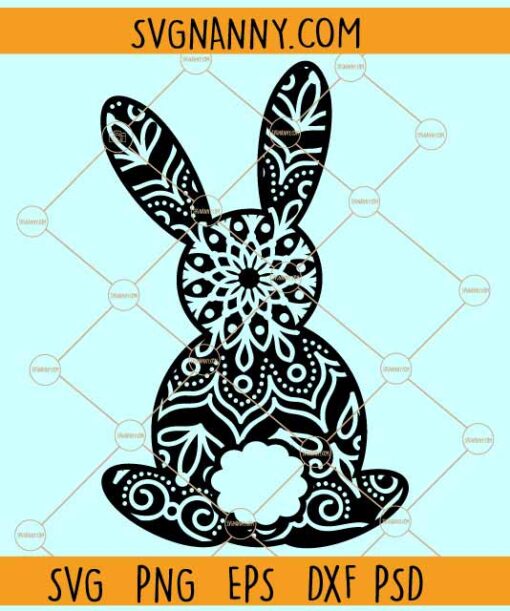 Bunny mandala svg, Bunny clipart svg, Easter Bunny svg, Floral Bunny svg, Cute bunny svg