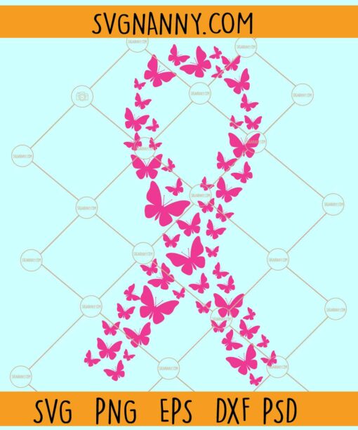 Butterfly breast cancer awareness ribbon svg, breast cancer awareness ribbon svg